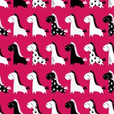 Cute funny seamless pattern with horses Vector background