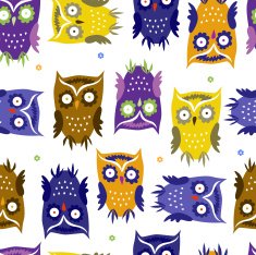 Pattern with cute owls N2