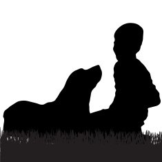Vector silhouette of a boy N115