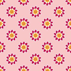 Seamless pattern with fancy pink flowers