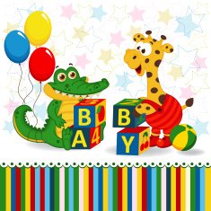giraffe and crocodile baby blocks