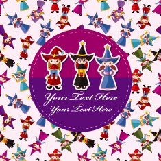 cartoon Wizard and Witch card