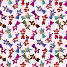 cartoon Wizard and Witch magic seamless pattern N2
