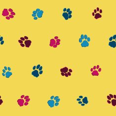 Funnybackground with cats footprints Seamless vector pattern