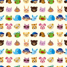 cartoon animal seamless pattern N6