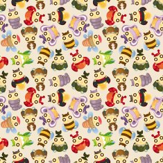 cartoon insect bug seamless pattern