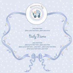 Baby boy announcement card N53