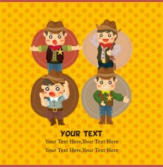 cartoon cowboy card N16