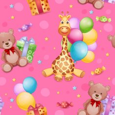 Seamless pattern with giraffe toy