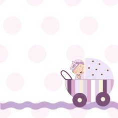 Baby girl announcement card N49