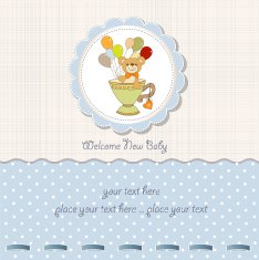 baby shower card with cute teddy bear N78