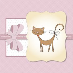 new baby shower card with cat N27