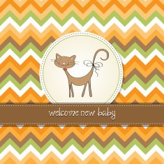 new baby shower card with cat N28