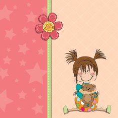 little girl sitting with her teddy bear N12