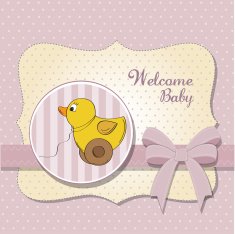 welcome card with duck toy N20