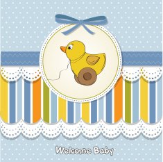 welcome card with duck toy N23