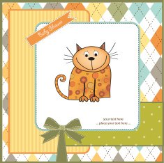 new baby shower card with cat N30