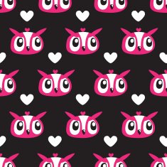 Owl Heart Seamless background N2