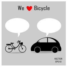 bicycle and car icons