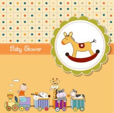 funny cartoon baby shower card N15