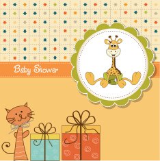 funny cartoon baby shower card N16