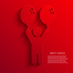 vector man with a balloon N2