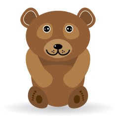 Funny bear on a white background vector