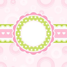 Baby girl arrival announcement card vector
