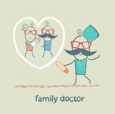 Doctor draws a heart around the family N2