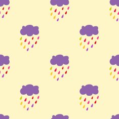 Cloud Rain seamless pattern Light background