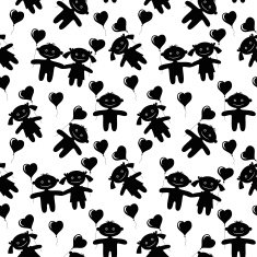 Children seamless silhouette