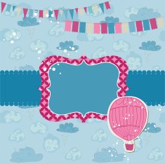 Party Card with Air balloon