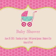 Baby Girl Shower and Arrival Card N6