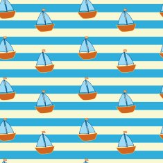 striped pattern with little ships