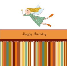 birthday card with little fairy N6