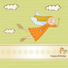 birthday card with little fairy N9
