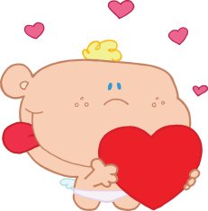 Romantic Cupid With Valentine Heart