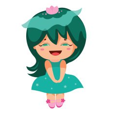 Kawaii laughing green-eyed fairy