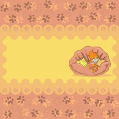 Background with kitten and fish