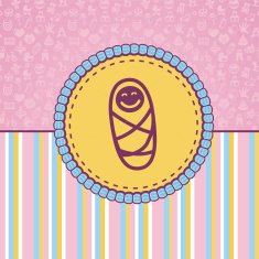 Vector newborn icon and greeting card