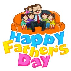 Father's Day Background with father and kids