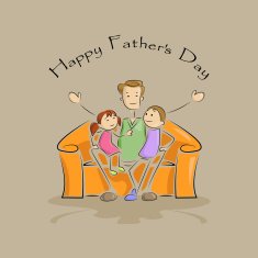 Father's Day Background with father and kids N2