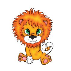 Cartoon style little lion