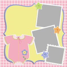 Cute template for baby's card N15