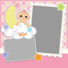Cute template for baby's card N16