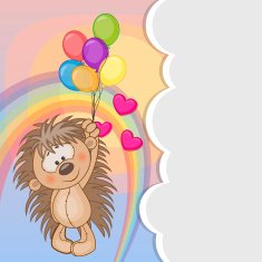 Hedgehog with balloons N2