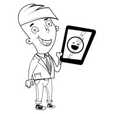 Boy and an electronic tablet