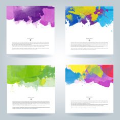 Set of vector watercolor template N34