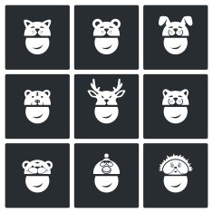 Christmas hats Vector Icons Set