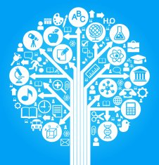 school symbol form of a tree blue
